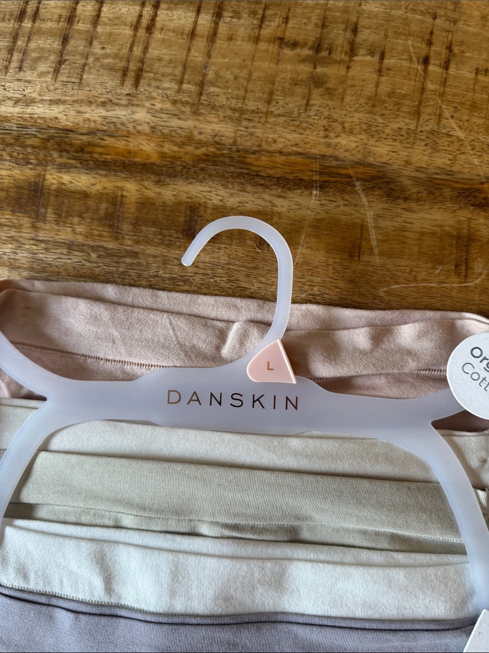 Danskin Organic Cotton Thong Set - light nudes pastels beige set of 5 NWT LARGE - Picture 4 of 6